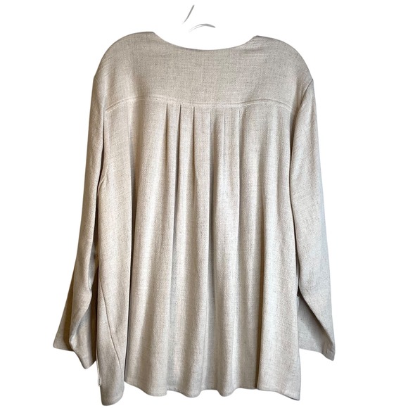 Soft Surroundings Nature Spirit Jacket Linen Blend Womens 2X Tan Lagenlook NEW - Picture 4 of 6